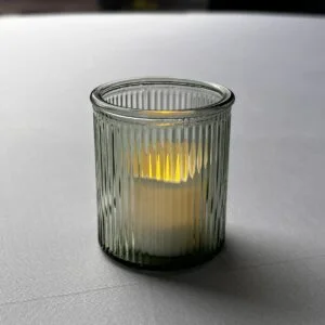 Glass Candle Holder - Light Green (8 Pieces)
