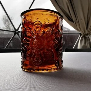 Glass Candle Holder - Amber (12 Pieces)