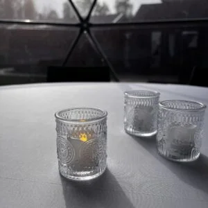 Glass Candle Holder - Transparent (12 Pieces)